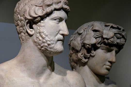 Marble busts of Hadrian and Antinous. Photo by Carole Raddato .