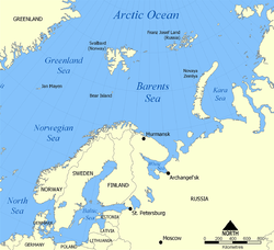 Image result for map of barents sea