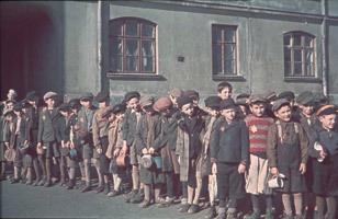 Terezin children greeting Red Cross