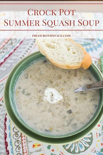 Crock Pot Summer Squash Soup recipe via flouronmyface.com