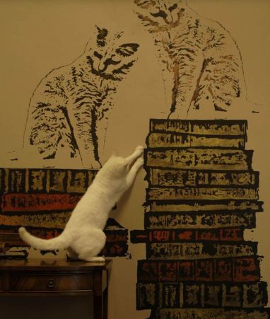Image result for books and cats
