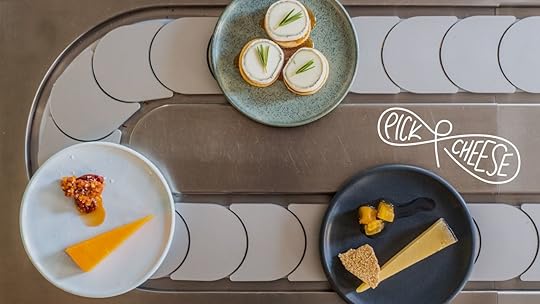 Cheese meals on a conveyor belt