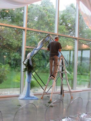 My Son's Wedding - friends and family helping for the wedding