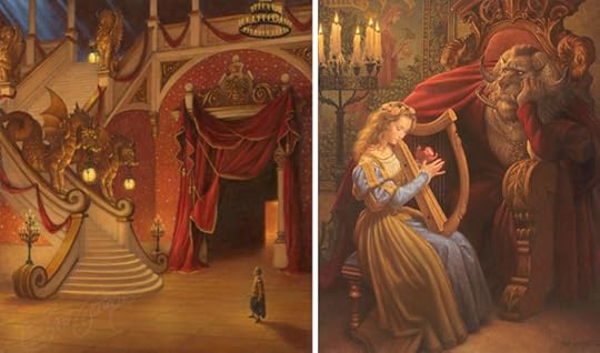 Beauty's father and Beauty in the Beast's castle by Scott Gustafson