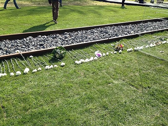 Westerbork train with flowers
