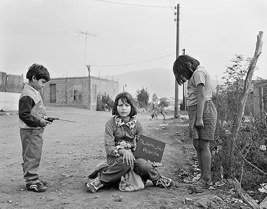 Black and white portrait of three children by Martín Weber
