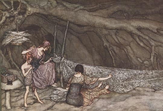 Fairies at work by Arthur Rackham