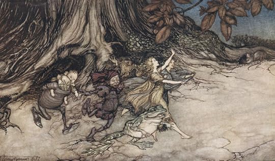 Fairies on a romp by Arthur Rackham