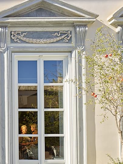 A white paned window, grandmother, green tree. Gail Albert Halaban