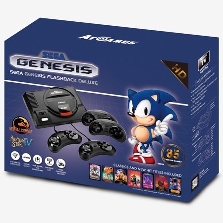 The Sega Genesis Flashback Deluxe includes both wired and wireless controllers.