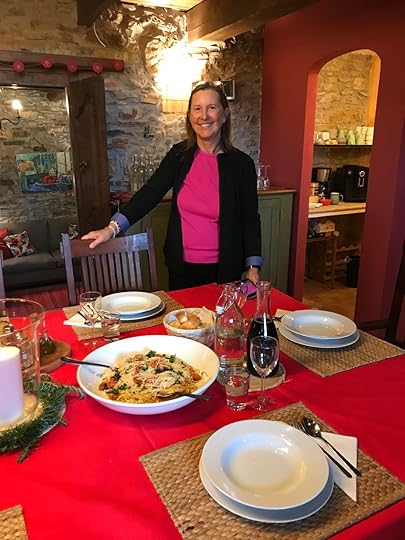 Helena with a typical lunch at Casa Fiori