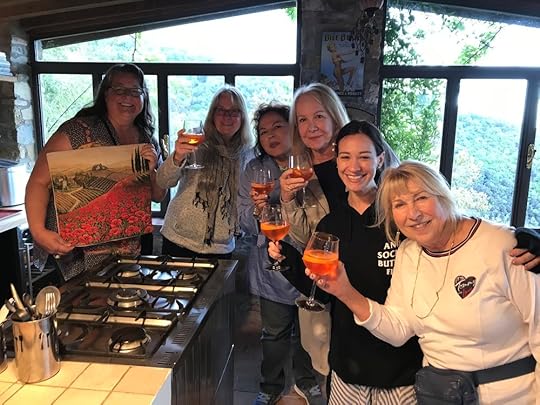 Celebrating a successful shopping expedition into Lucca