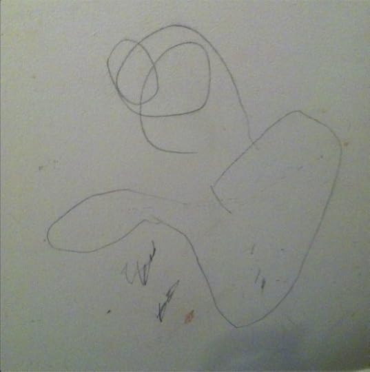 Earliest known work: Ghost (pencil on drywall) Drawn by an almost-2-year-old Randolph.