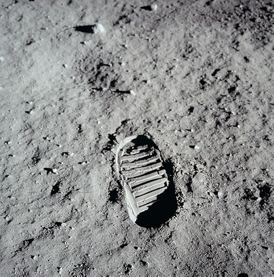 Boot prints with camera on the Lunar Surface