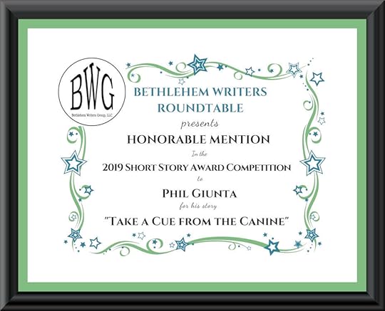 BWG Honorable Mention Certificate