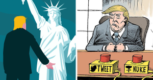 Trump Gropes Statue of Liberty