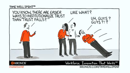 Kronos Time Well Spent cartoon employee trust falls