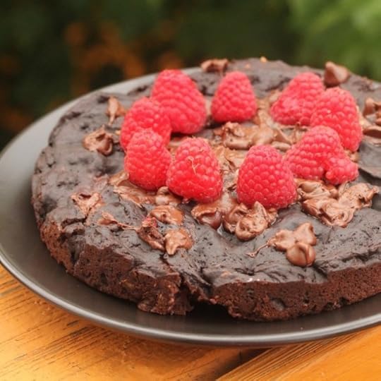 Chocolate Raspberry Brownie Cake