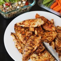 dinner of spicy chicken with spice rub