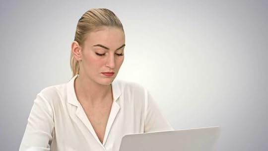 blonde business woman at work