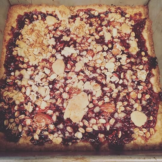 The topping is granola and some of the shortbread base.