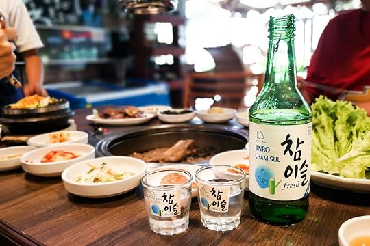 Soju at a korean barbecue