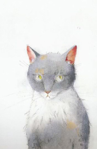Grey cat by Lisbeth Zwerger