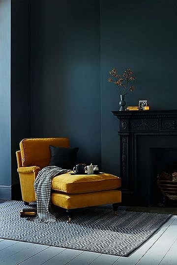 Meridienne Velours Jaune Moutarde Salon Vintage Bleu Marine Canard Blog Deco Clem Around The Corner