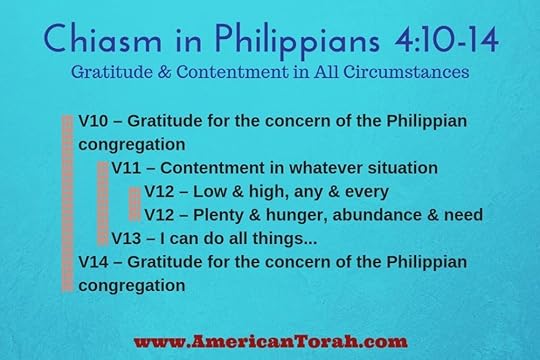 A chiasm in Philippians 4:10-14 illustrating Paul's intent in