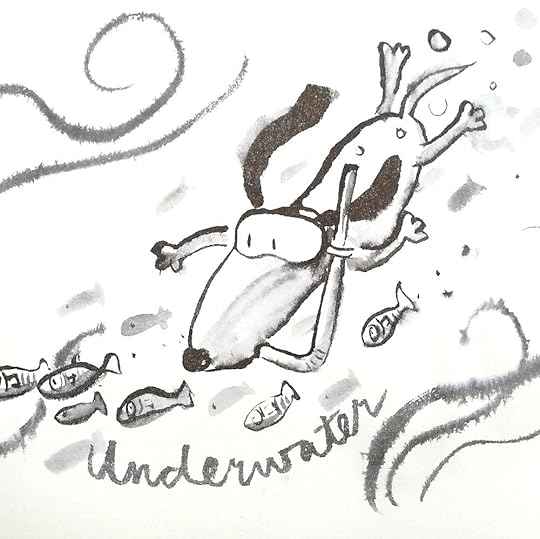Underwater. From my Inktober 2017 project. © 2017 by Tim Warnes