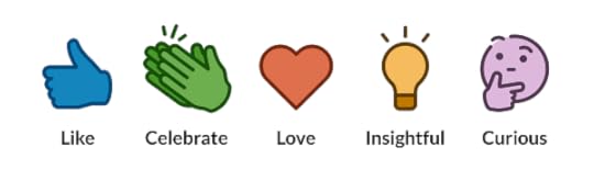 LinkedIn Reactions set with like, celebrate, love, insightful and curious