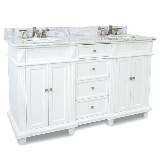 Cutler Kitchen Bath Meadows Cove 60 Inch W 2 Drawer 4 Door Vanity In Off White With Acrylic Top In White Double Basins Bathroom Vanity Small Bathroom Vanity