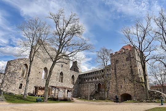 Ruins of medieval castle in Sigulda