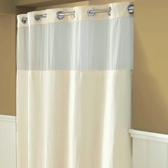 hookless shower curtain and liner set waffle fabric in cream w x l reg escape se