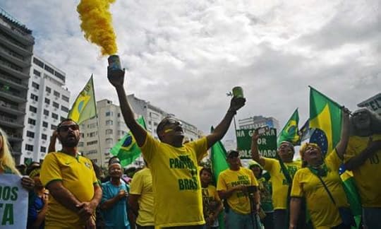 Depiction of pro-Bolsonaro rally in the Guardian