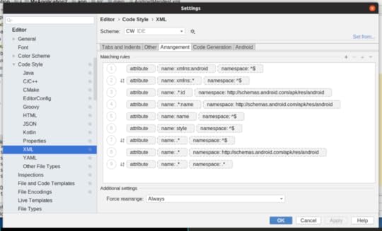 Repaired Android Studio 3.5 XML Arrangement Rules