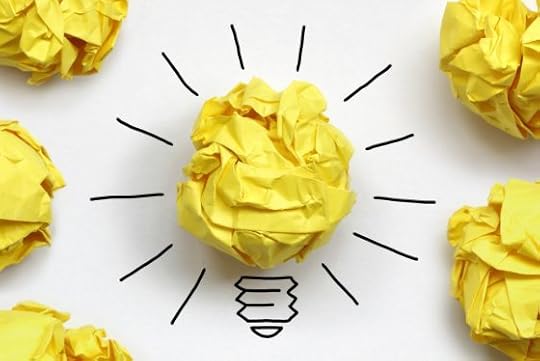 Lightbulb made of crumpled paper, get out of doldrums