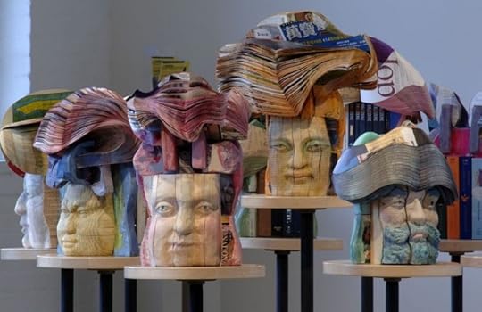 Book carvings from the culture warrior series by Long-Bin Chen