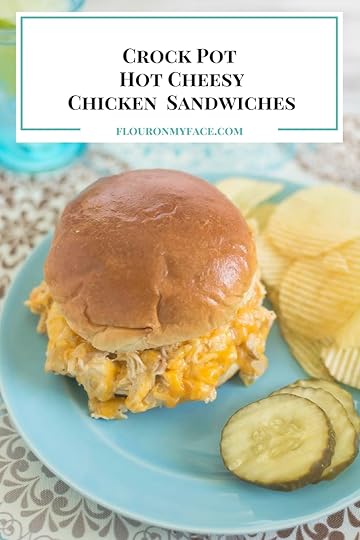 Crock Pot Hot Cheesy Chicken Sandwiches recipe via flouronmyface.com