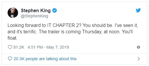 Stephen King Tweet IT2