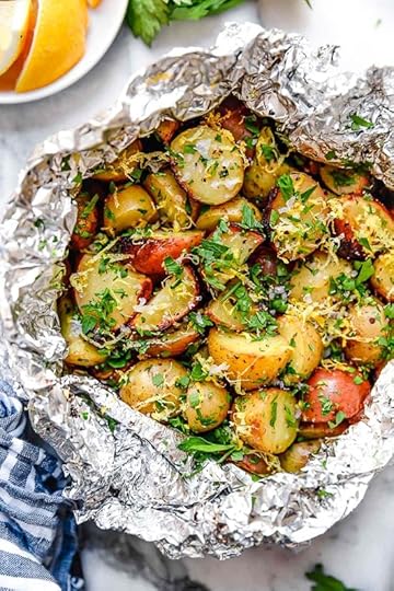 Lemon-Parsley Potato Foil Packets can be grilled or baked in the oven! A delicious side dish, and the best part – easy cleanup!