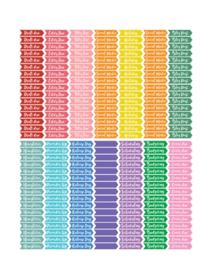 Schedule stickers for authors