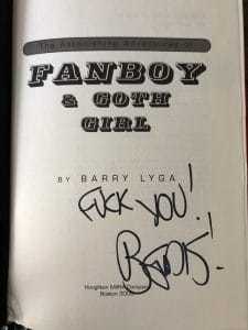 Bendis signs my own book to me: 