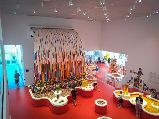 The rainbow stands tall; here, at LEGO House in Billund, Denmark