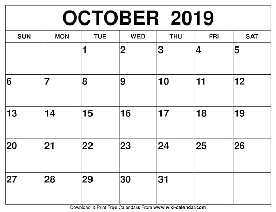 October 2019 Calendar