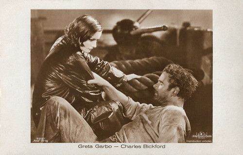 Greta Garbo and Charles Bickford in Anna Christie (1930)