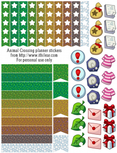 Animal Crossing planner stickers