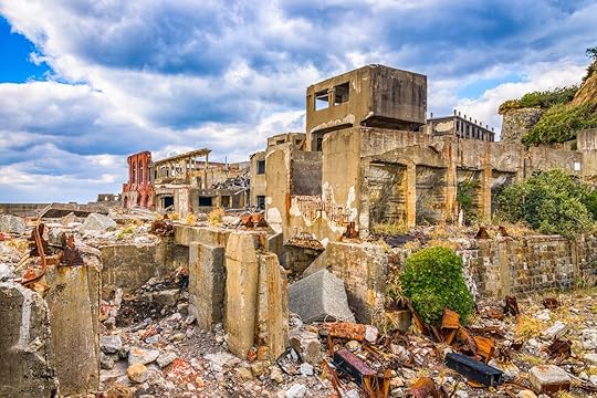 Abandoned island of Gunkanjima, Nagasaki, Japan