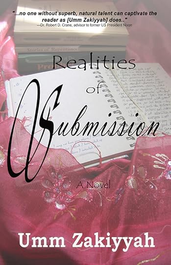 Cover of Realities of Submission, photo of personal journal atop pink embroidered scarf