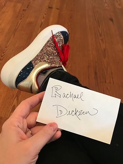 I took very few photos at the festival, but I did manage to get this one of my name tag and my awesome shoes.